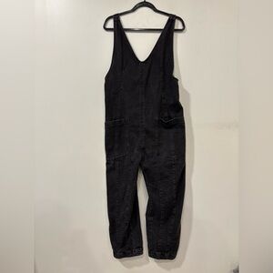 Free People High Roller Jumpsuit Women's Small  Mineral Black Denim We The Free